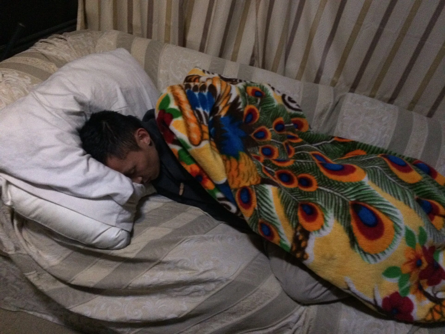 Person resting and sleeping